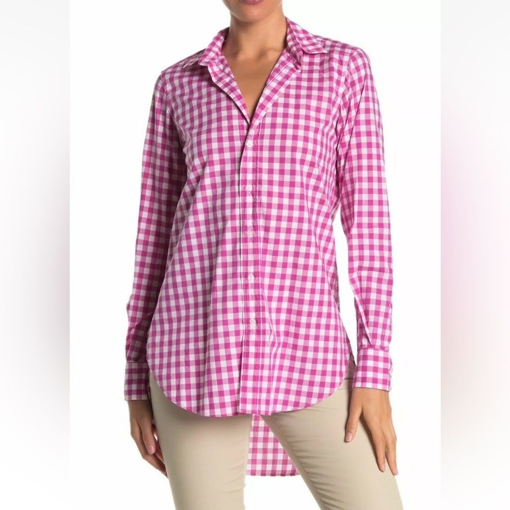 Frank & Eileen Hi Low Gingham Long Sleeve Shirt